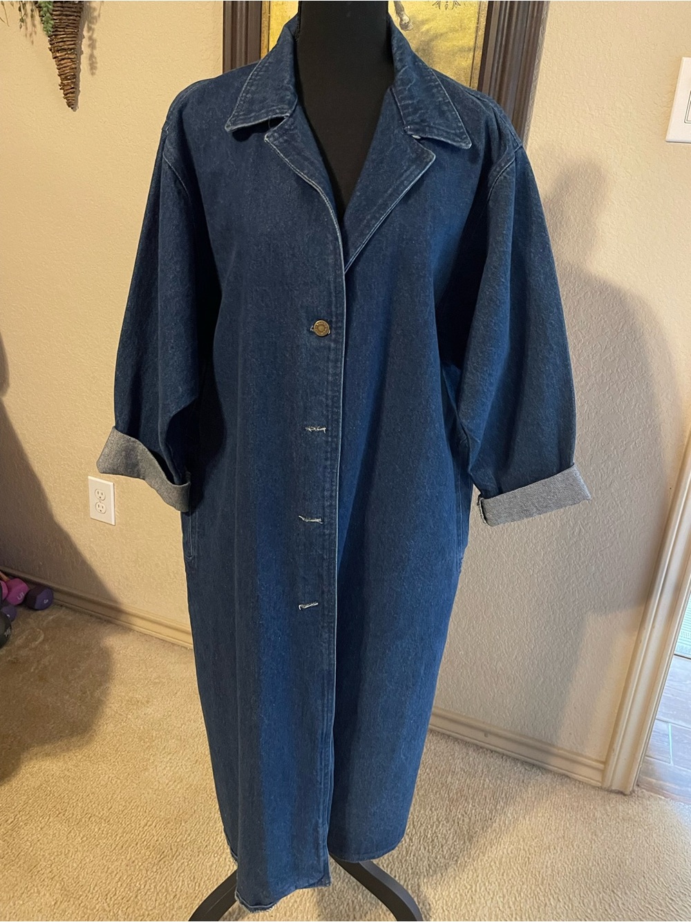 Classic Dark Blue Denim Duster
